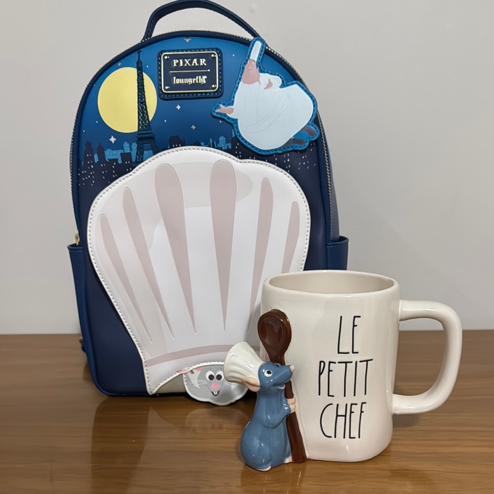 Pixar Loungefly Ratatouille Backpack with Chef Mug